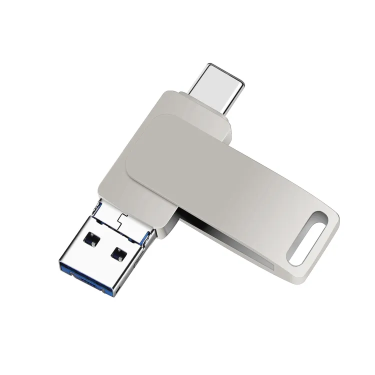 Telefono computer 64GB 128GB 256GB metallo girevole u-disk personalizzato usb 3.0 usb c tipo c regali pormo chiavetta usb