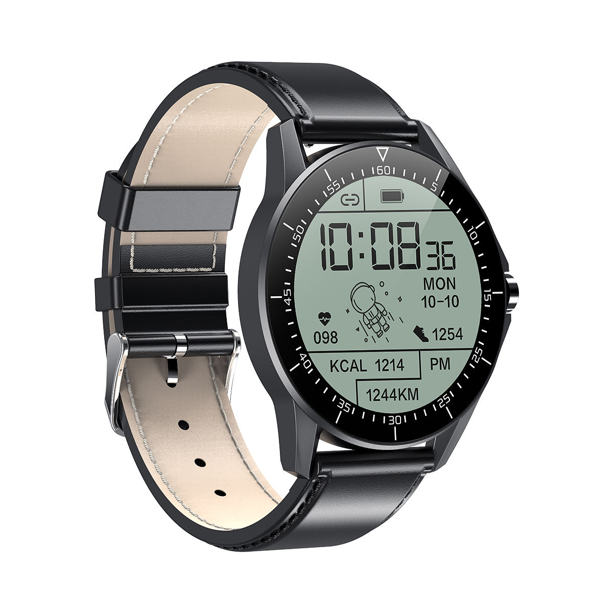 Reloj elegante negro del deporte del negocio de la salud de TPU L60