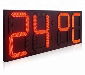 88:88 Single Green Amber Red <strong>Led</strong> <strong>Time</strong> Temperature Sign 7 Segments 4 Digitals Display Board Outdoor Temperature Display