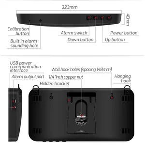 Medidor de nivel de sonido Digital TA654A TA654B, pantalla grande, alarma de medidor DB de ruido colgante de pared para Hospital, Bar, escuela, 1 año - Product Image 6