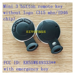 Mini Cooper akıllı anahtar B için 3 düğme uzaktan anahtar Fob-Logo olmadan mw 315 mhz/without çip FCC ID: kr55emergency 49333 ** acil anahtar ile - Product Image 3