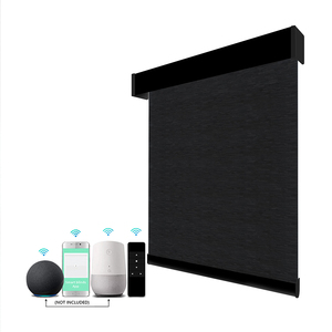 Sleek Rechargeable Motorized Shades Alexa-Compatible Roller Blinds <strong>with</strong> <strong>Built</strong>-in Horizontal Textures for Modern <strong>Windows</strong> - Product Image 1