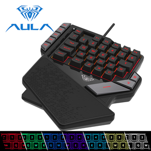 AULA K2คีย์บอร์ดเล่นเกมมือเดียว,มีไฟRGB 7สีคีย์บอร์ดสำหรับเล่นเกมคอมพิวเตอร์ตั้งโต๊ะและแล็ปท็อปโทรศัพท์ - Product Image 2