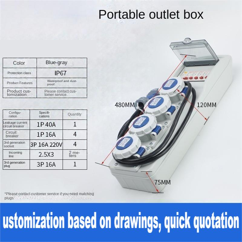 1x40A RCD, 4x16A MCB, 3 x 16A 220V socket