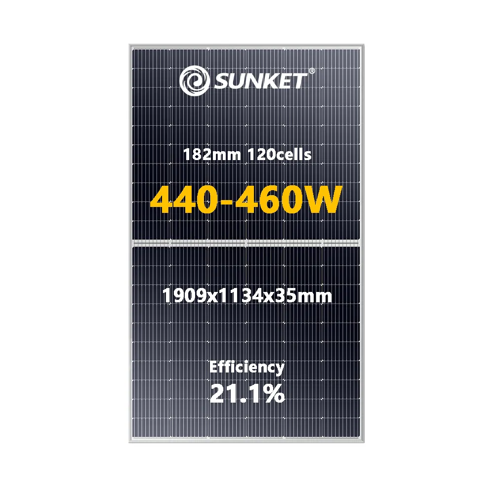 Sunket 420w 400w 450w 460w 182mm perc 120 panneau de module de cellules solaires 275w panneau solaire flexible 550w tableau pour la maison