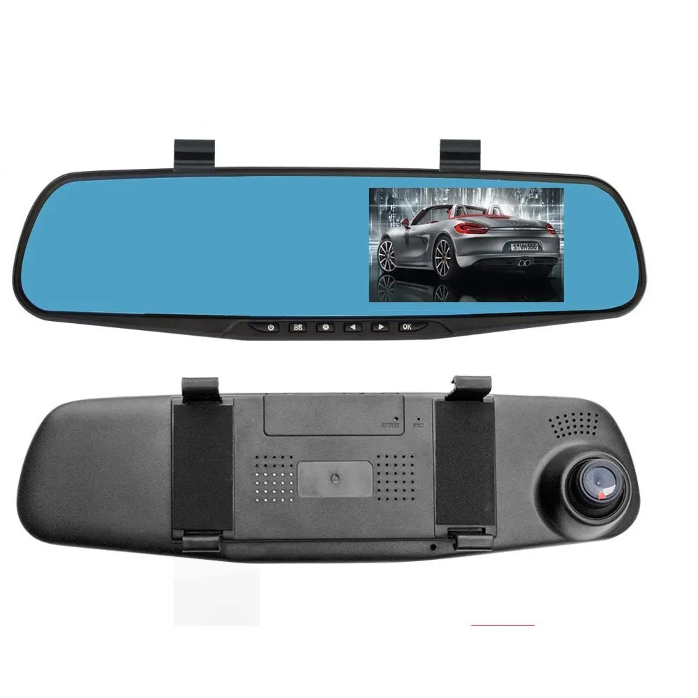 Автомобильные часы и камера лучшая автомобильная черная коробка видеорегистратор Doble Camara приборная панель камера для автомобиля