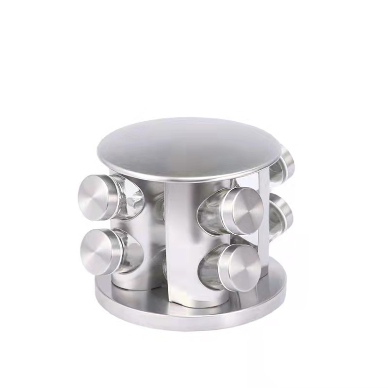 white Round rack with 8pcs jars