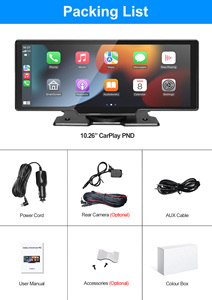 Pantalla Carplay inalámbrica portátil IPS de 10,26 pulgadas, Android, navegación GPS automática, AUX FM, Monitor de teléfono inteligente, cámara de marcha atrás - Product Image 6