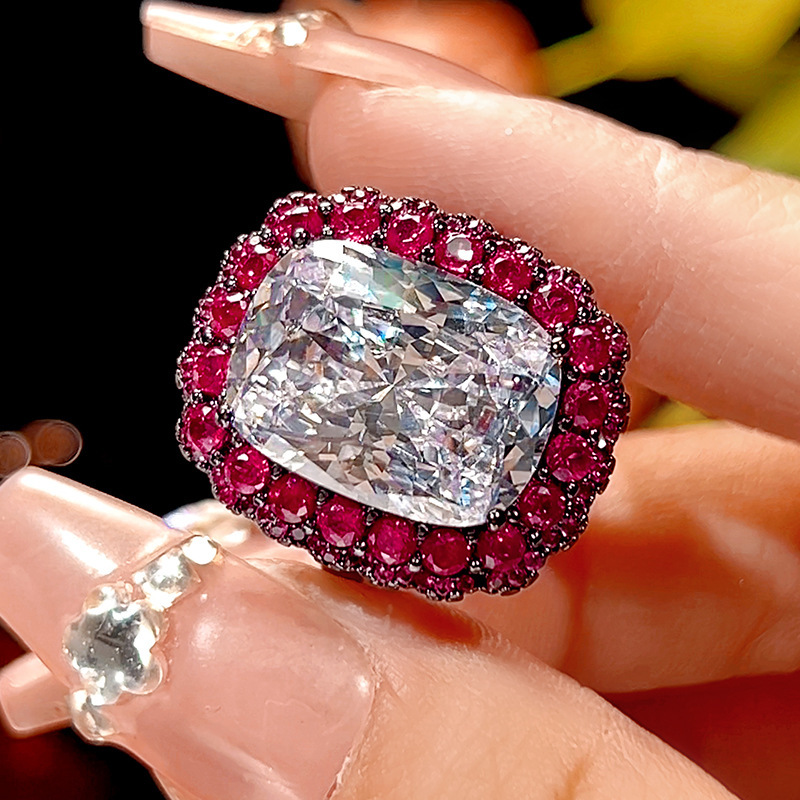 Bague ouverte en diamant blanc
