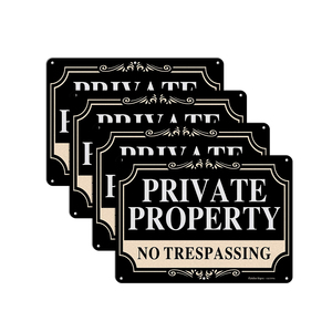 Không có dấu hiệu xâm phạm tài sản tư nhân ký hiệu kỹ sư lớp nhôm phản chiếu mờ dần sử dụng trong nhà hoặc ngoài trời - Product Image 1