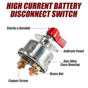 High Current Battery Disconnect <strong>Switch</strong> 300A 12-24V Master Battery Power Cut <strong>Isolator</strong> Kill <strong>Switch</strong> with Plate for Car Marine Boat
