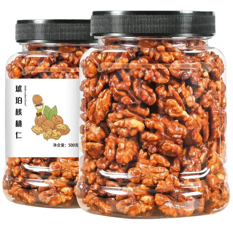 Fenglan OEM-nueces ámbar 500g, miel fresca y crujiente, frutos secos enlatados, aperitivos, nueces, venta al por mayor