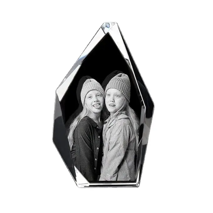 Regali fotografici di cristallo 3D personalizzati per la festa della mamma immagine Laser 3D in cristallo personalizzato per matrimonio, fidanzamenti, regali di anniversario