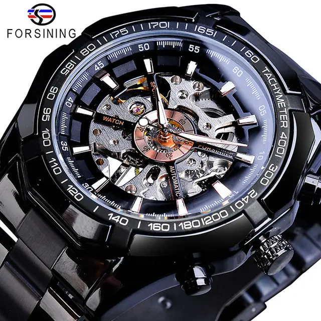 FORSINING − montre-bracelet automatique pour hommes, accessoire chinois, mécanique, en acier inoxydable, tendance 340