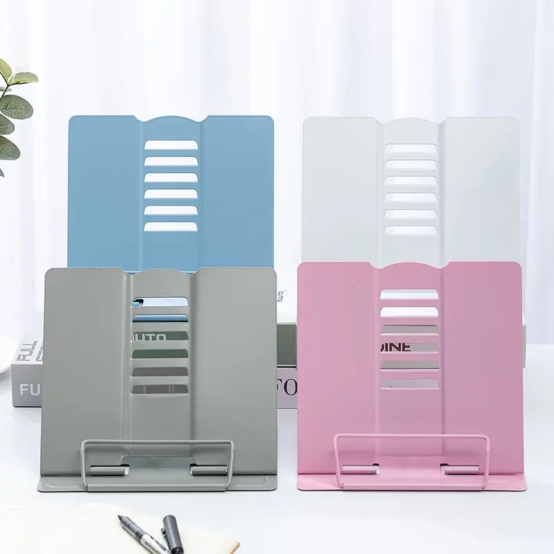 A5 büyük Metal Bookends kitap standları tutucu okuma dinlenme kitap tutucu taşınabilir çalışma ayarlanabilir Bookstands siyah, beyaz, pembe