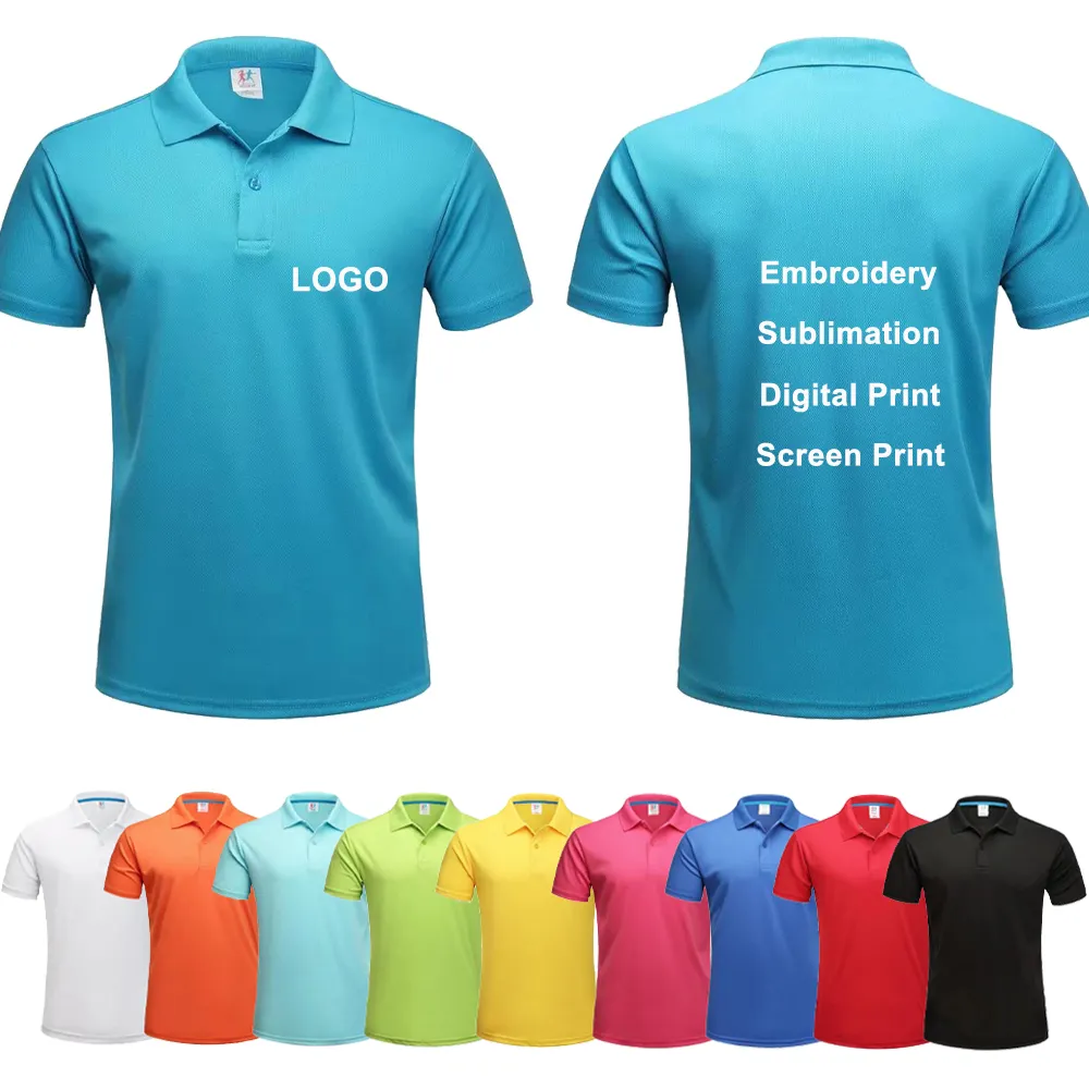 T-shirt polo da golf t-shirt con logo personalizzato con stampa dtg t-shirt da uomo
