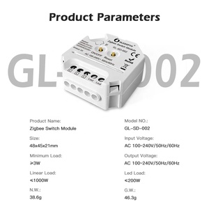 GL-SD-002 G светодиодный OPTO Zigbee Смарт Модуль автоматического включения света без нейтральный ЕС 220V 1 способ беспроводной выключатель света Переключатель ВКЛ/ВЫКЛ реле Zibee2MQTT Совместимость - Product Image 2