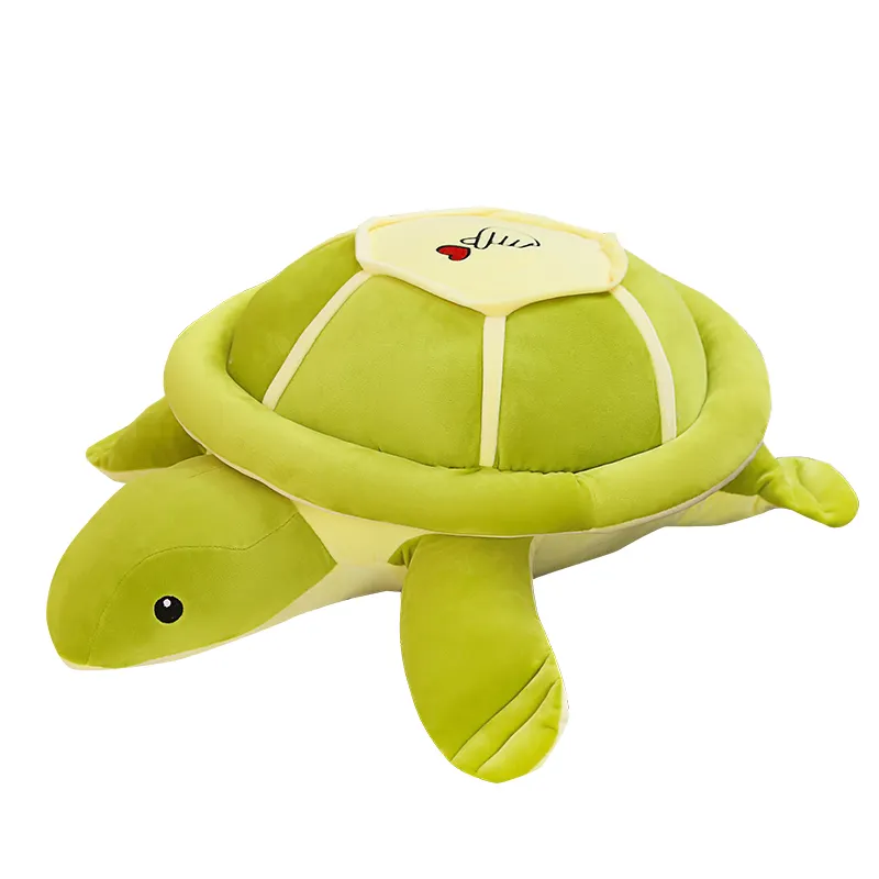 Gran oferta, muñecos de peluche bonitos personalizados, almohada de peluche, juguete de peluche de tortuga verde para regalo de bebés y niños