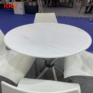 4座餐桌设计亚克力固体表面定制餐桌人造大理石石材餐厅餐桌 - Product Image 3