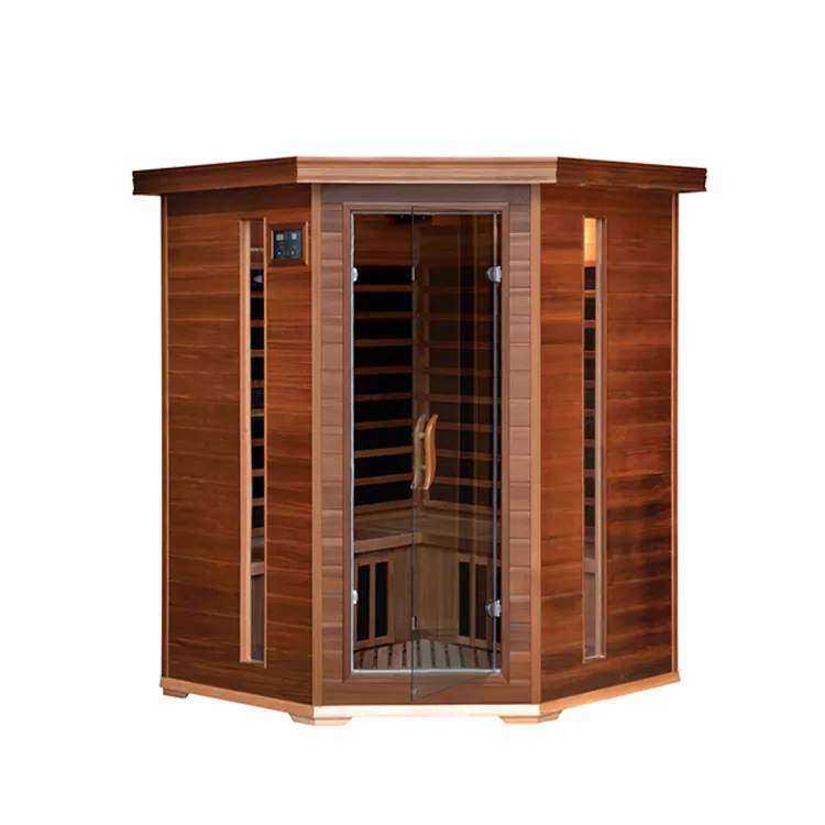 2100W Canadian Hemlock Sauna Far Infra red Single Control Panel Ceramic Heater Outdoor Sauna Rooms
