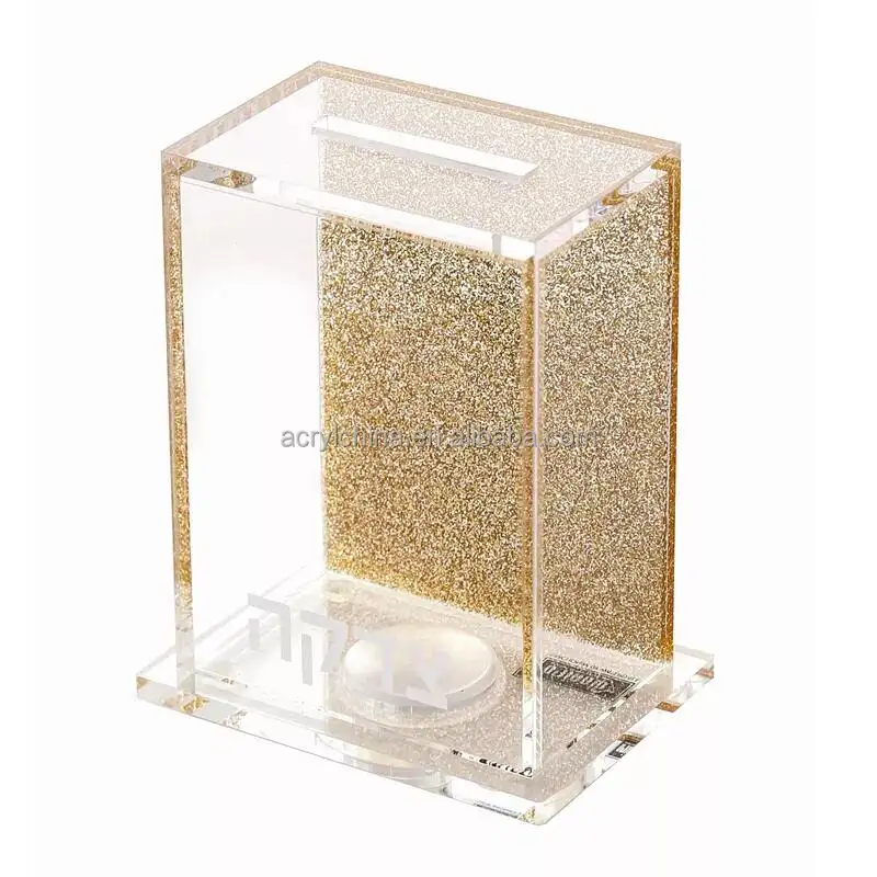 Scatola di donazione di Lucite Judaica trasparente di alta qualità scatola acrilica Tzedakah