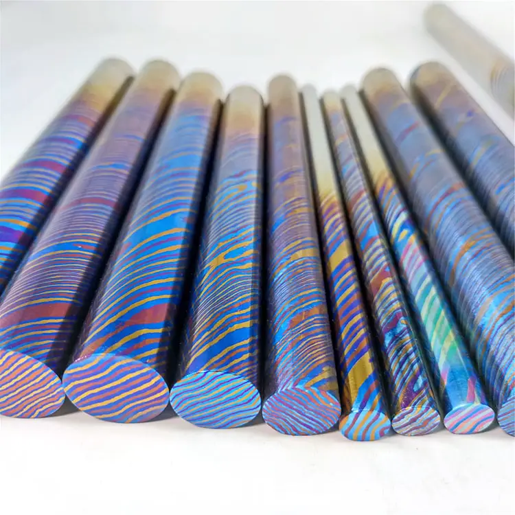 Mokuti Timascus billet Titanium damasco Rod Bar e Plate Stock Per il prezzo di vendita Per Kg esportatore In cina