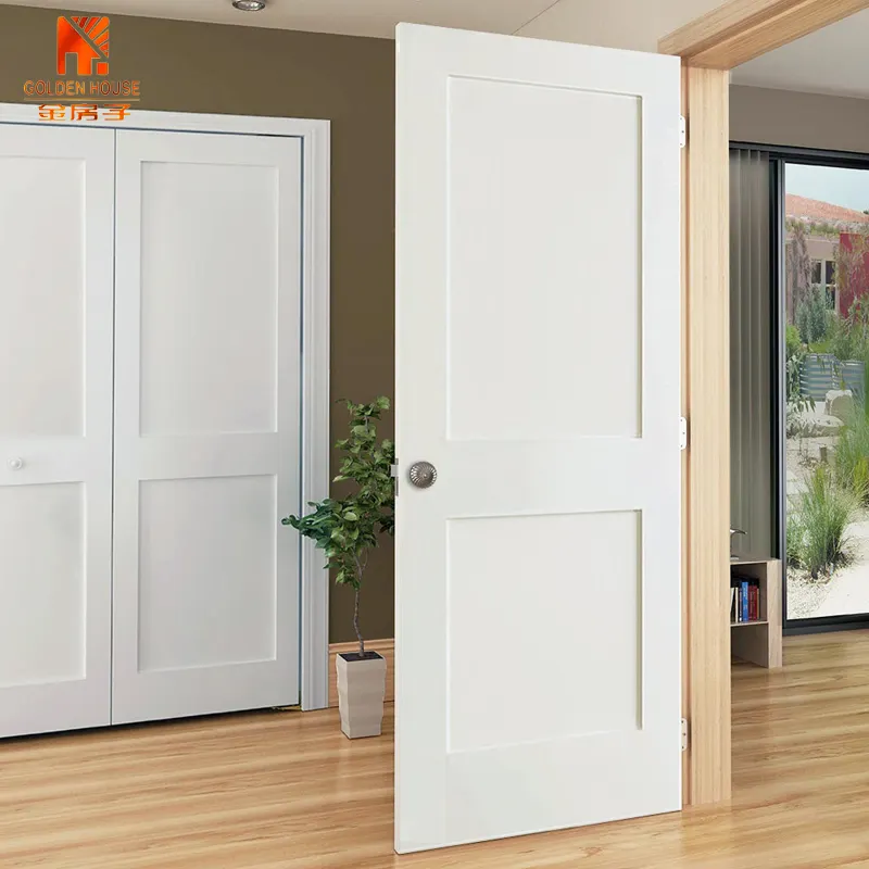 GH cheap interior bedroom mdf solid core wood panel shaker prehung doors