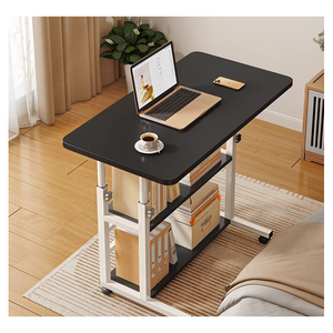 Petite Ergonomic Height Adjustable PC Laptop Table Modern Design Manual Standing <strong>Computer</strong> <strong>Desk</strong> with Wheels Storage Easy Assembly - Product Image 2