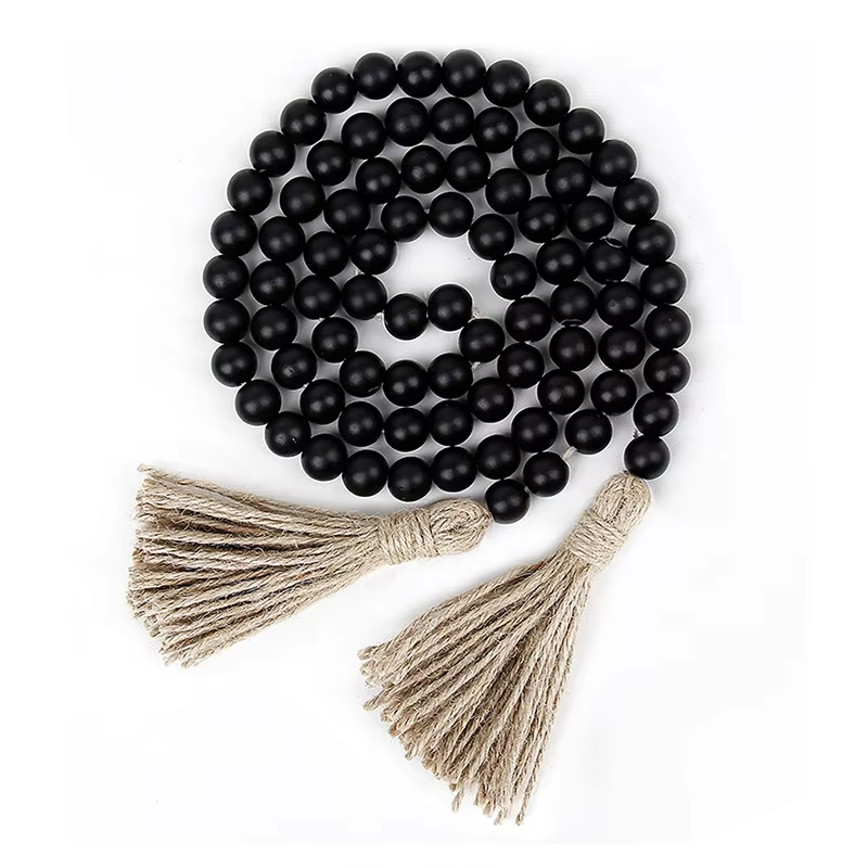 16mm 36 perles en bois noir
