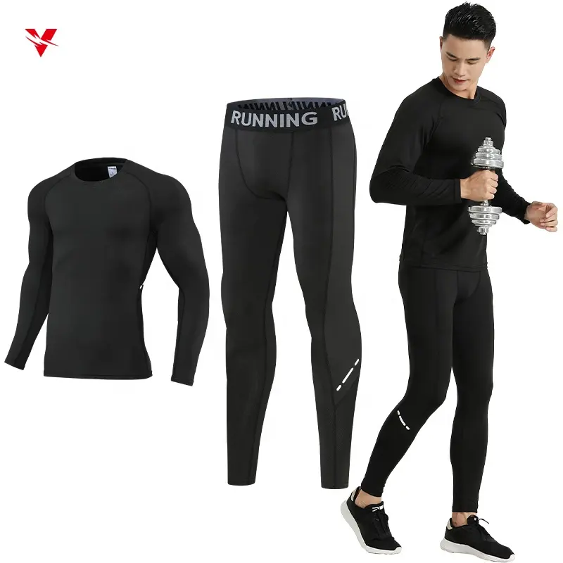 Heren Compressie Sportkleding Pak Gym Strakke Sport Yoga Sets Workout Jogging Fitness Kleding Trainingspak Trainingsbroek 225 + 226