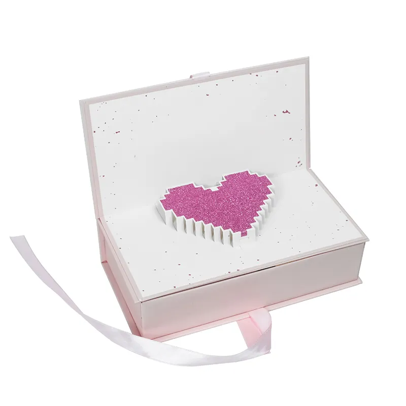 กล่องกระดาษแกะสลักลายรักสามมิติกล่องของขวัญกล่องของขวัญลิปสติกกล่องของขวัญเครื่องประดับวาเลนไทน์