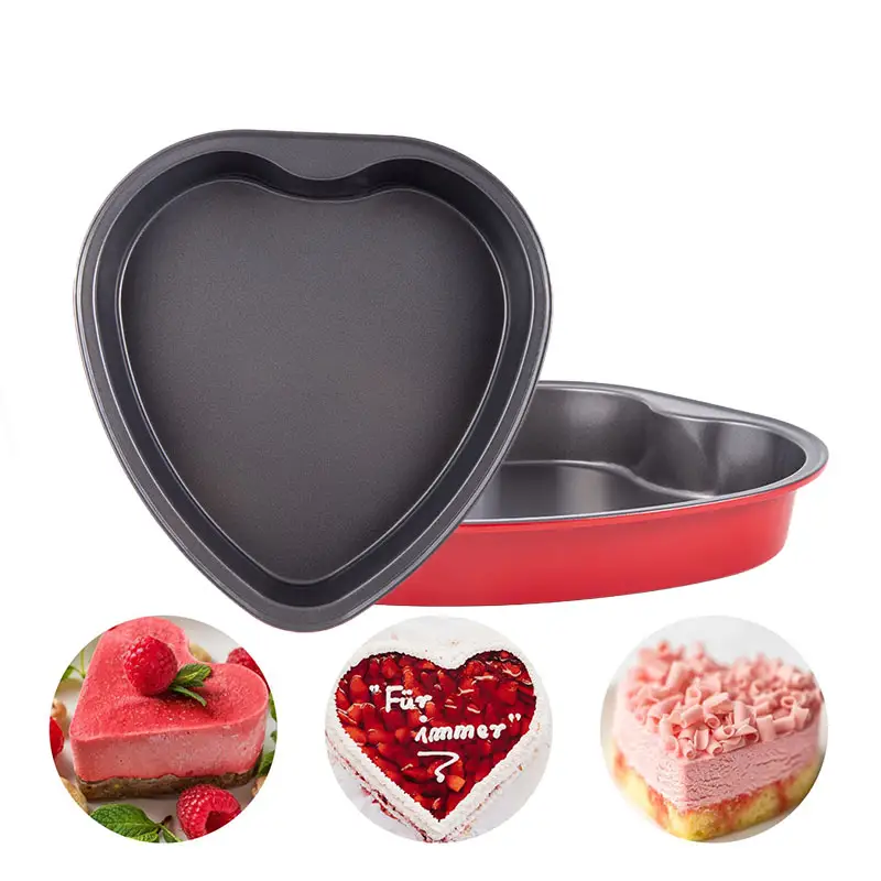 Xinze hình trái tim không dính bánh khuôn Pan tự làm thép carbon bakeware nướng chảo cho đám cưới sinh nhật bên Ngày Valentine