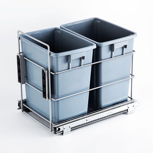 厨房隐藏式拉出分类垃圾桶垃圾桶内置橱柜与门连接 - Product Image 1