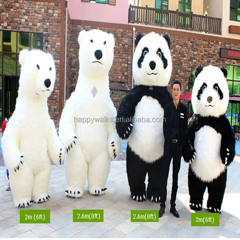 Aufblasbare Maskottchen Kostüme niedlichen Panda und Eisbär Halloween Weihnachts werbung