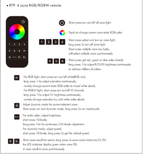 RT9 4 зоны RF сенсорный пульт дистанционного управления беспроводной для RGB RGBW светодиодный умный выключатель света пульт дистанционного управления - Product Image 3