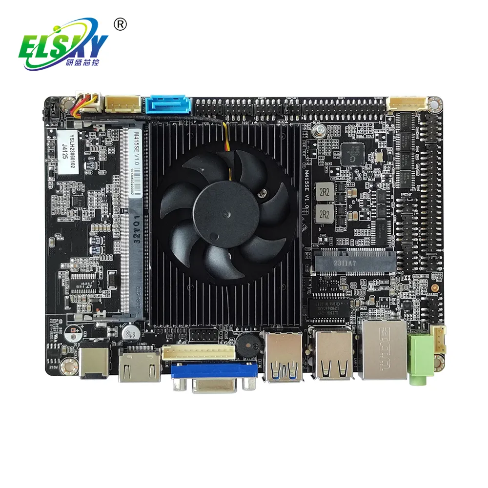 ELSKY 3,5-Zoll-OEM-Mainboard M415SE mit CPU-Prozessor Celeron J4125 VGA/DP HD _ MI 2.0 DDR4-Motherboard für Computer-PC