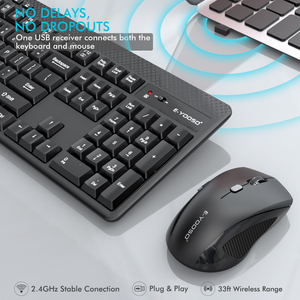 Eyooso Oficina 3 DPI ajustable de Mouse y Teclado 2,4G teclado inalámbrico y ratón Combo para computadora/ordenador portátil/Windows/Mac - Product Image 2