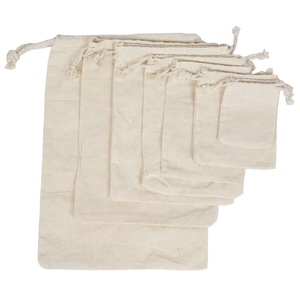 Tùy Chỉnh Cotton Muslin Dây Rút Bao Bì Túi Hộ Gia Đình Dây Kéo Túi Bụi Bằng Chứng Bông Túi Cho Lưu Trữ Pantry Quà Tặng - Product Image 3