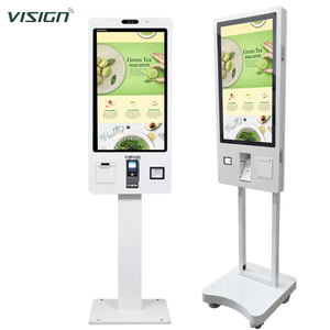 VISIGN 24英寸咖啡厅风格订单亭电容式触摸屏，带追加销售推荐和厨房显示同步