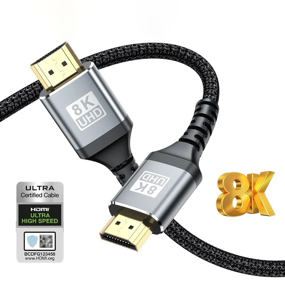 1M 0.5M 2M 3M 5M 7M 48Gbps mâle à mâle tête métallique 3D 8K Hdmi 2.1 60Hz 4K 120Hz câble Hdmi