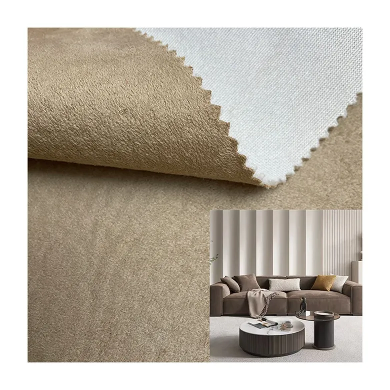 Fabriek Hot Selling 75d Gebreide Geborsteld Suede Stof Faux Olifant Huid Voor Sofa Kussen Bekleding Interieurs Huis Textiel