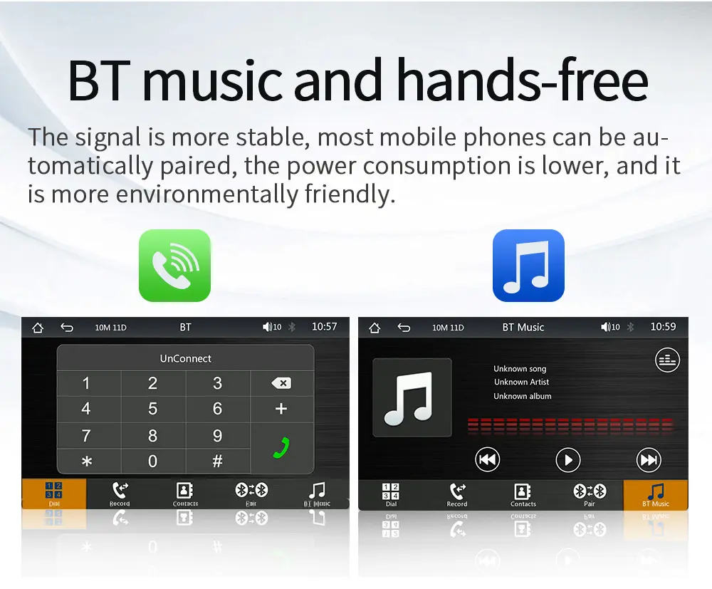 BQCC pemutar media mobil Android portabel, Radio mobil RDS/AM/BT/FM/DVR layar Beakup nirkabel kendaraan 7 "HD