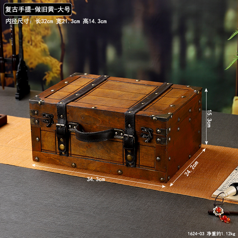 1624-03 Sac à main vintage - Jaune vieilli - Grande taille