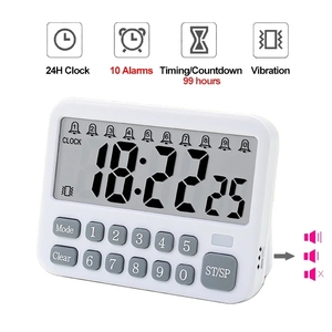 Digitaler Küchen timer 24H Uhr 10-Alarm-Uhren 99 Stunden Countdown Mute/Vibration Magnetischer Wecker Tisch Timer zum Kochen - Product Image 2