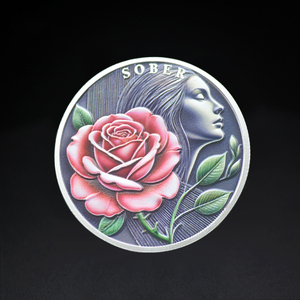 Chất Lượng Cao 3D 2D Kim Loại Bán Buôn Token Tiền Xu Tùy Chỉnh Trang Trí Red Rose Skull Xương Cướp Biển Thách Thức Đồng Xu Cho Lưu Niệm - Product Image 6