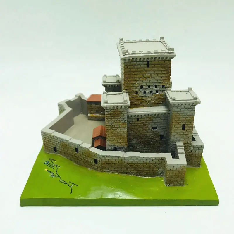 Castillo de resina de recuerdo de Chile, edificio turístico en 3D, famoso