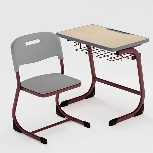 Darwin Conjunto de mesa e cadeira para estudantes, conjunto fixo moderno para sala de aula escolar, casa infantil, fácil de limpar, personalizável