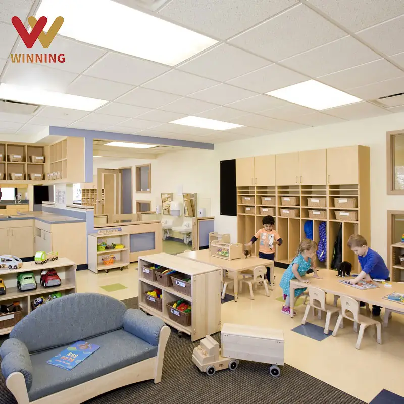 Chăm Sóc Trẻ Bộ Đồ Nội Thất Montessori Lớp Học Mẫu Giáo Tủ Lưu Trữ Mầm Non Trẻ Em Bằng Gỗ Bàn Và Bộ Ghế