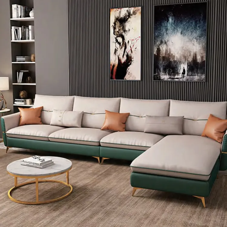 Fabbrica di mobili divano in pelle un divano a due posti a tre posti set di divani per soggiorno all'ingrosso
