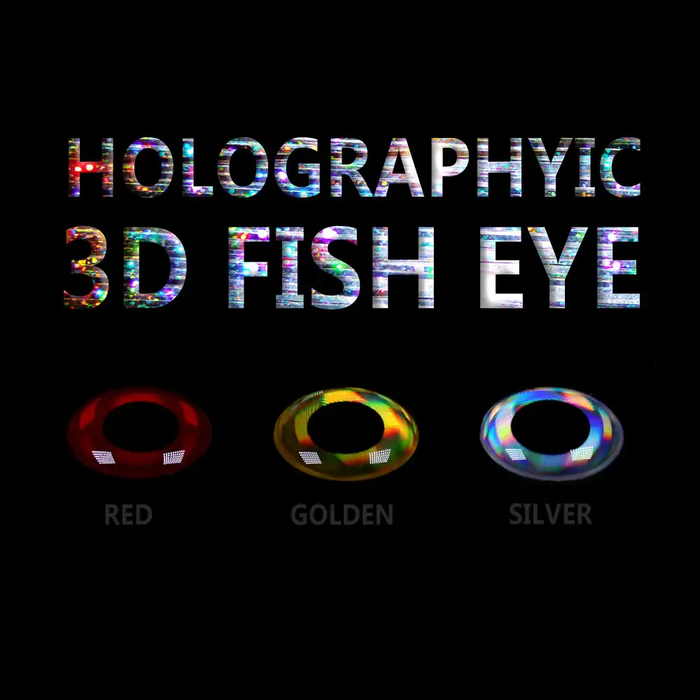 Vampfly بالجملة ذهبي أحمر الفضة 3D الأسماك ذبابة ربط غاسل الطعم عين السمكة إغراء صنع العين 2 مللي متر إلى 10 مللي متر